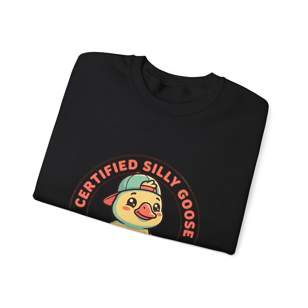 Certified Silly Goose Crewneck Sweatshirt | wholesome meme, cute animal pun