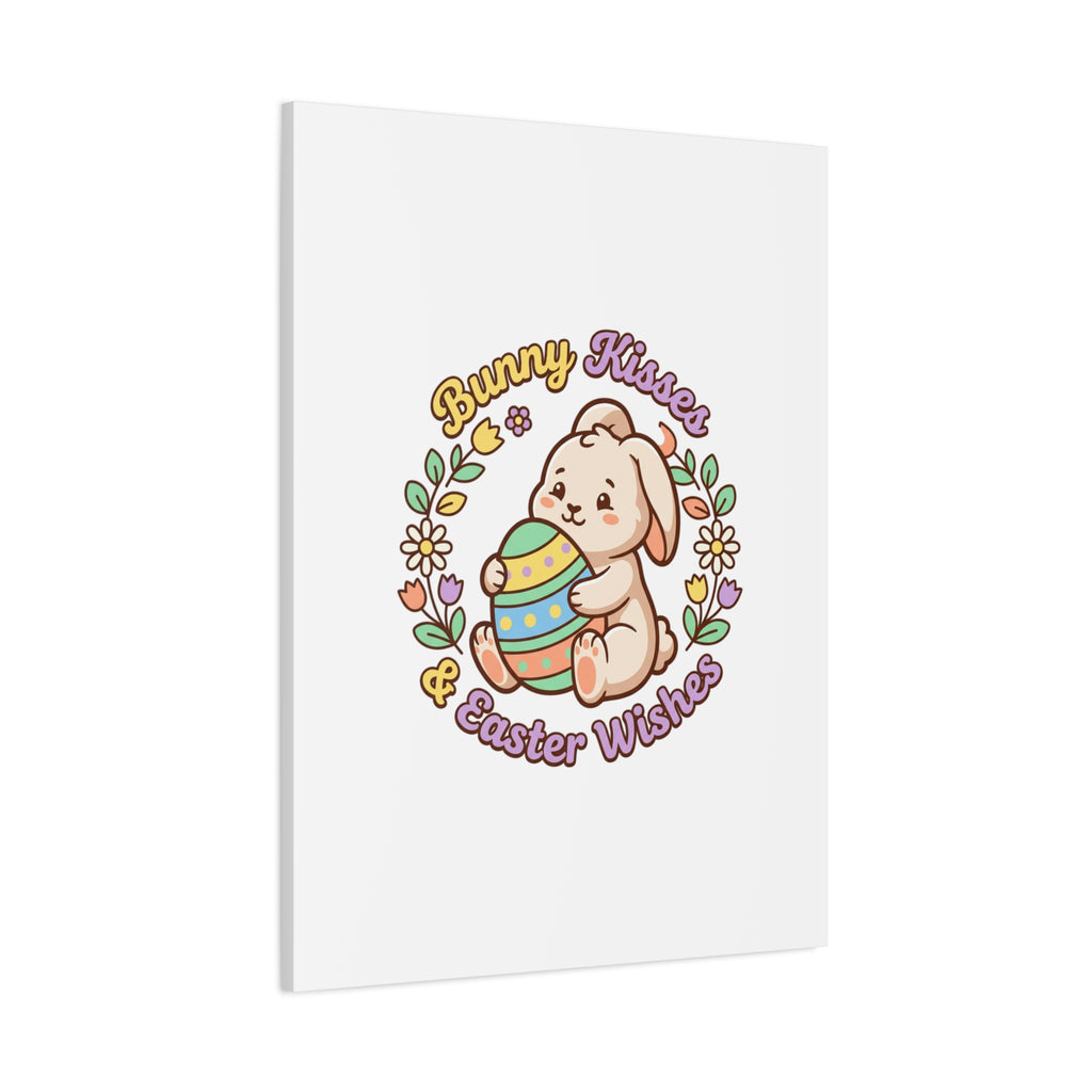 Bunny Kisses Easter Wishes Canvas | Easter Bunny Aesthetic, Pastel Spring