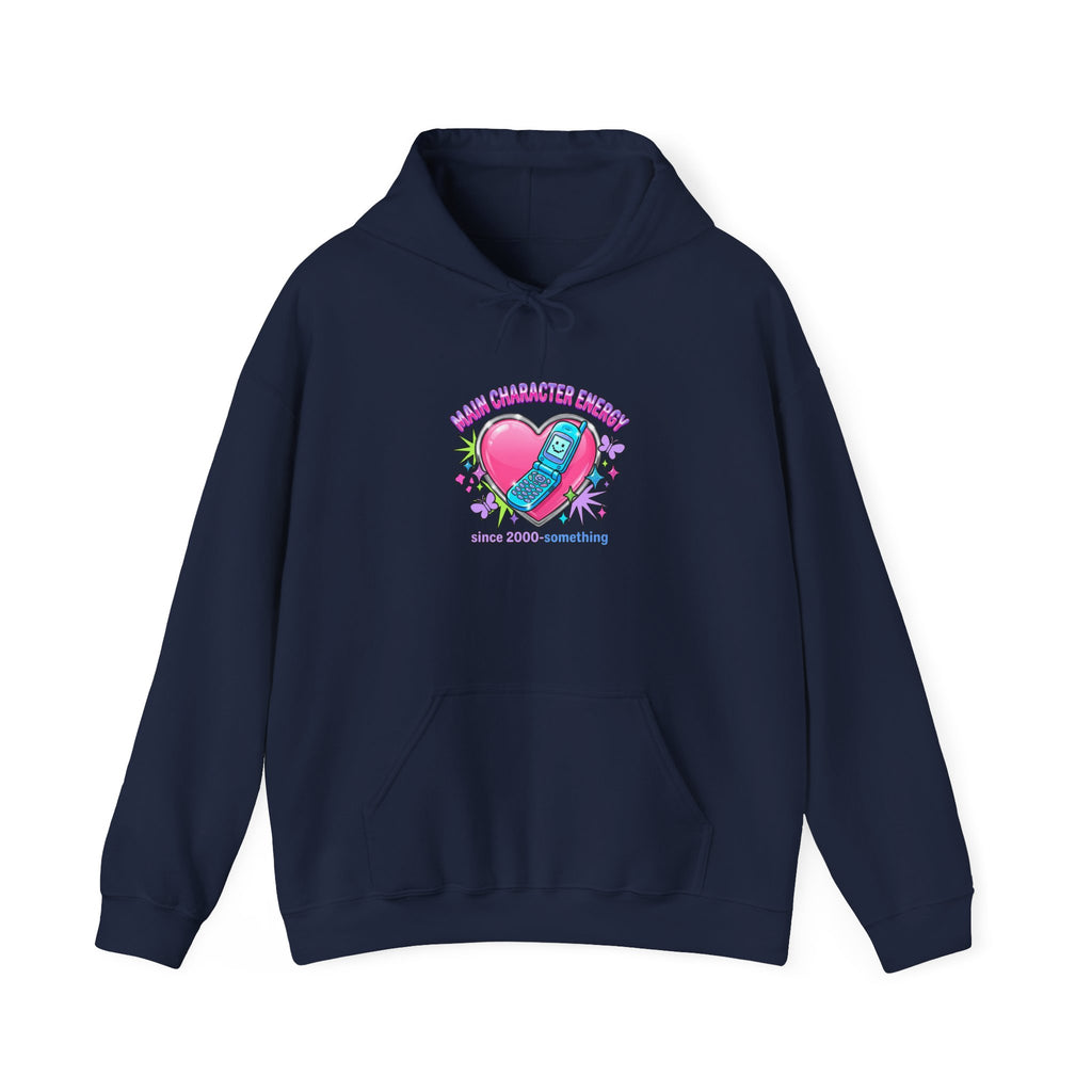 Flirty Y2K Heart Graphic Hoodie | 2000s Aesthetic, Retro Internet