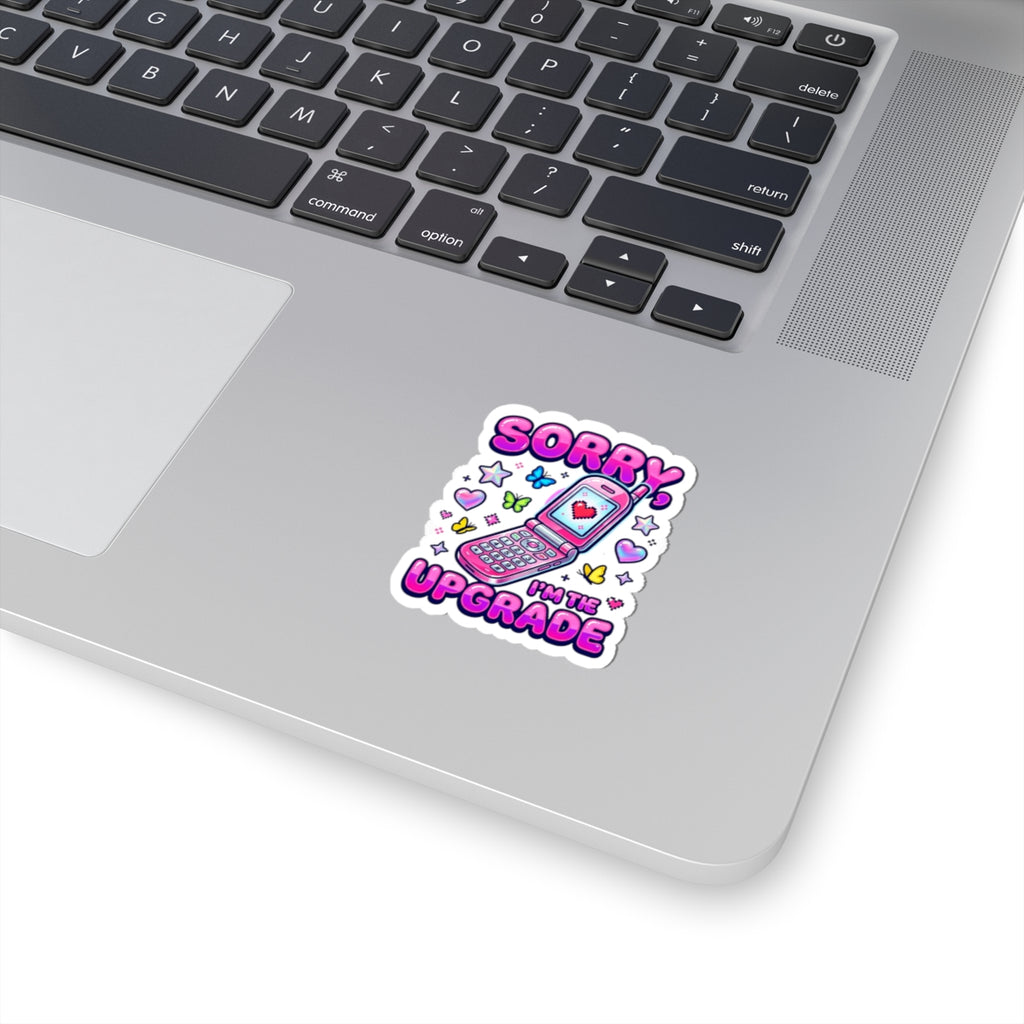 Sorry I'm the Upgrade Kiss-Cut Stickers | Y2K aesthetic, retro phone