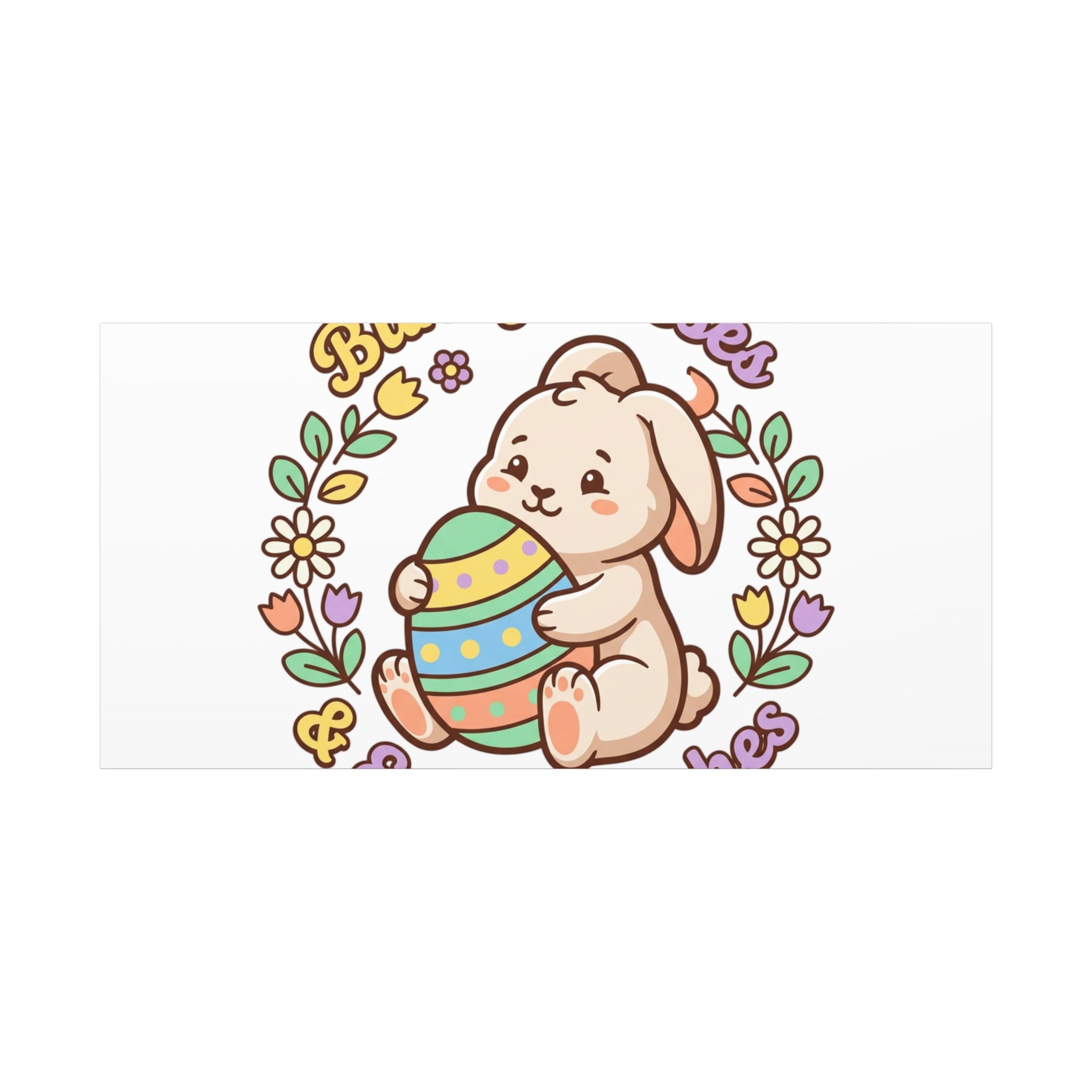 Bunny Kisses Easter Wishes Canvas | Easter Bunny Aesthetic, Pastel Spring