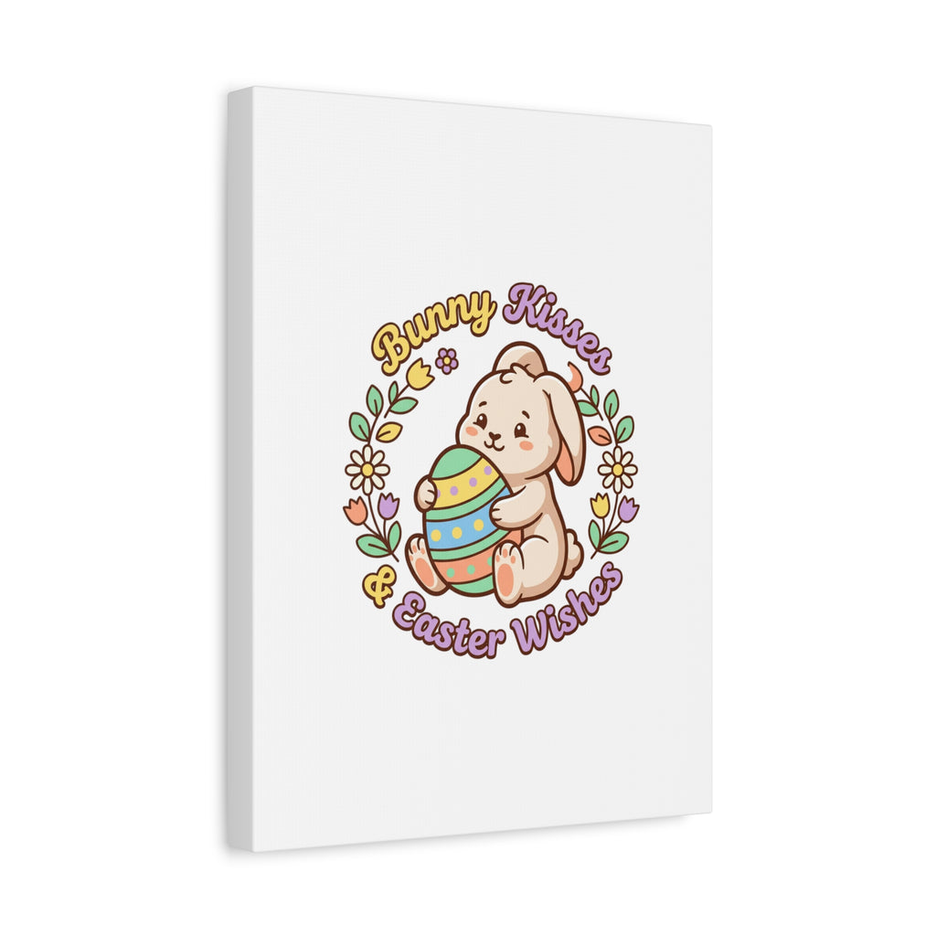 Bunny Kisses Easter Wishes Canvas | Easter Bunny Aesthetic, Pastel Spring