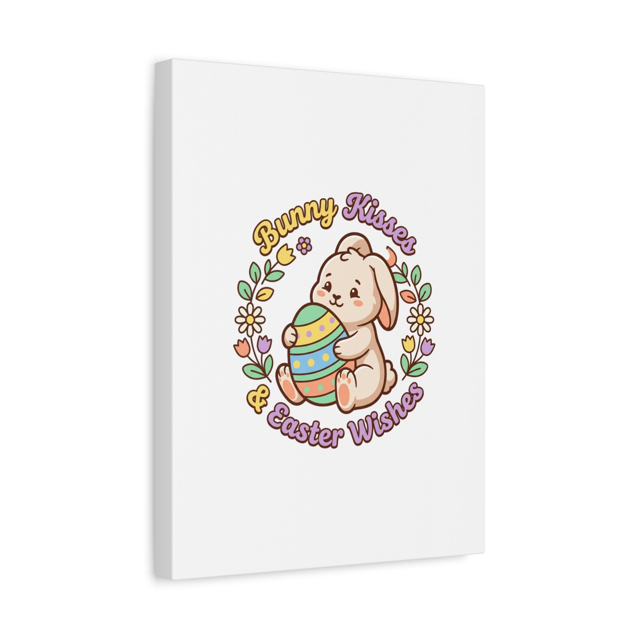 Bunny Kisses Easter Wishes Canvas | Easter Bunny Aesthetic, Pastel Spring