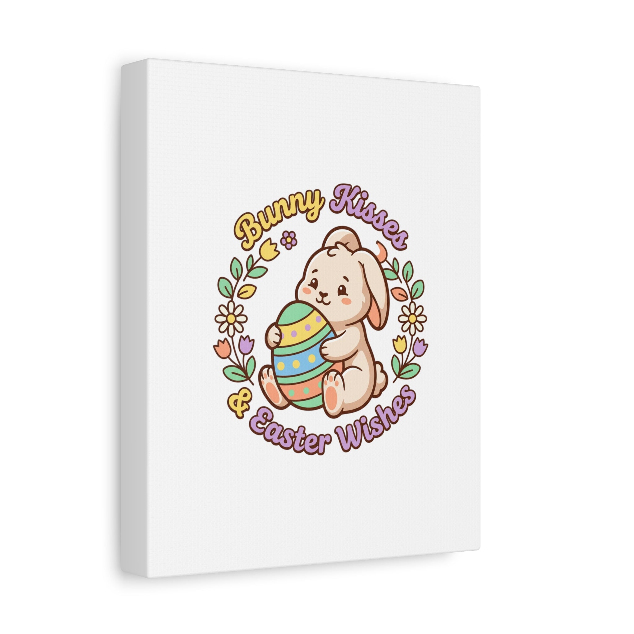 Bunny Kisses Easter Wishes Canvas | Easter Bunny Aesthetic, Pastel Spring