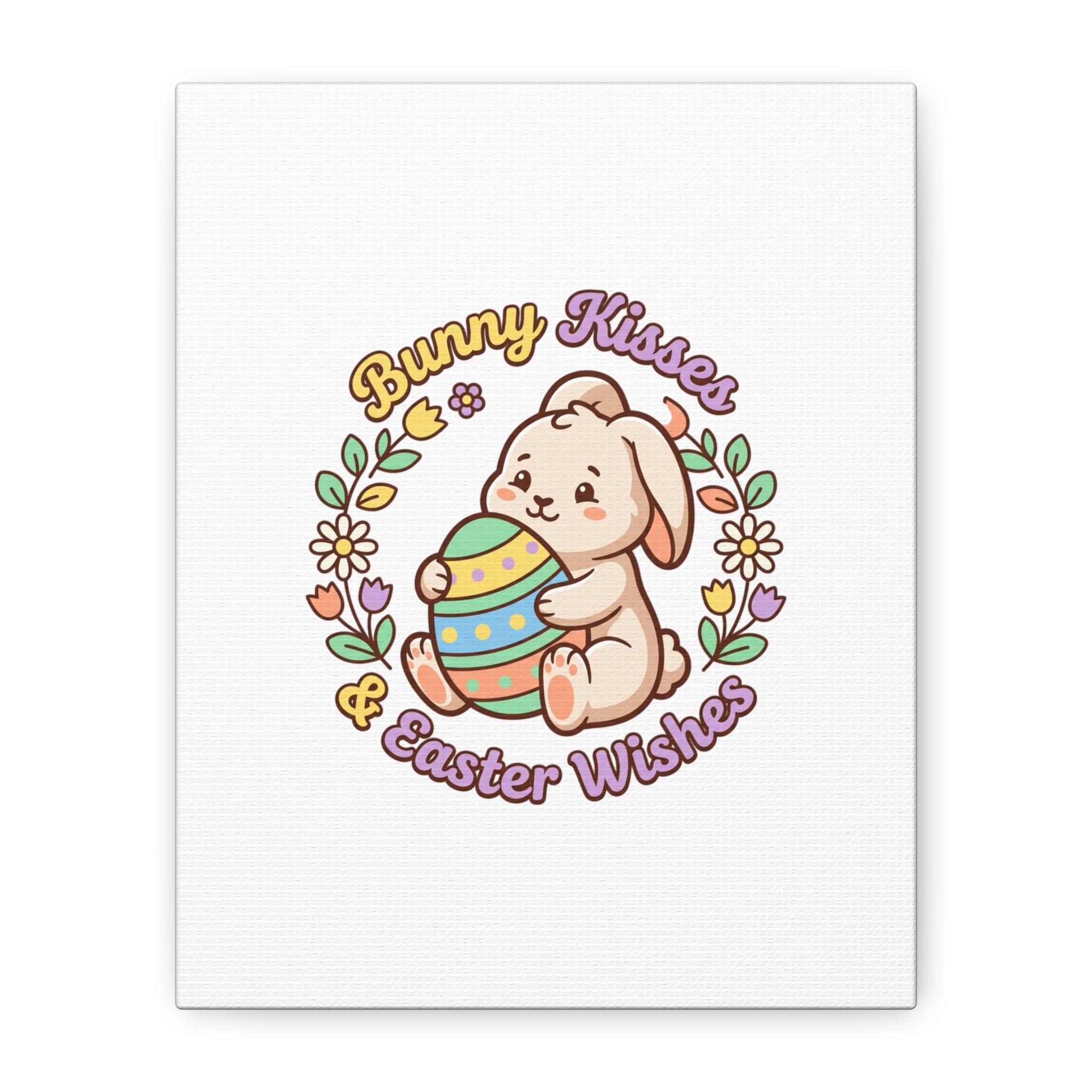 Bunny Kisses Easter Wishes Canvas | Easter Bunny Aesthetic, Pastel Spring