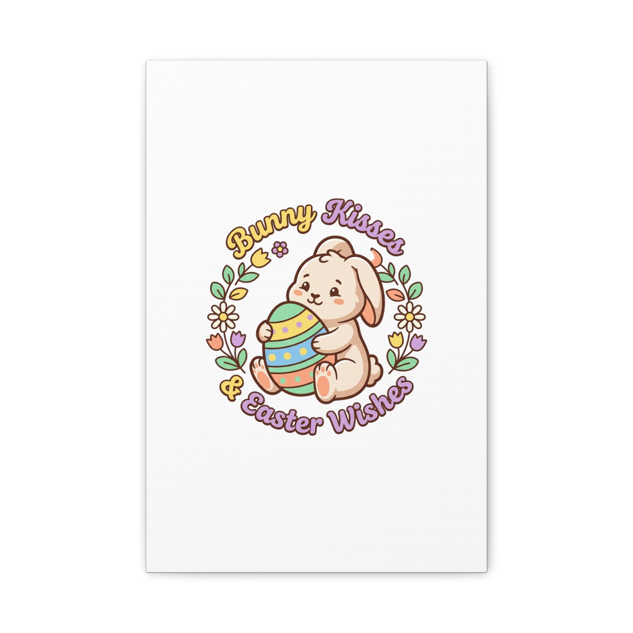 Bunny Kisses Easter Wishes Canvas | Easter Bunny Aesthetic, Pastel Spring