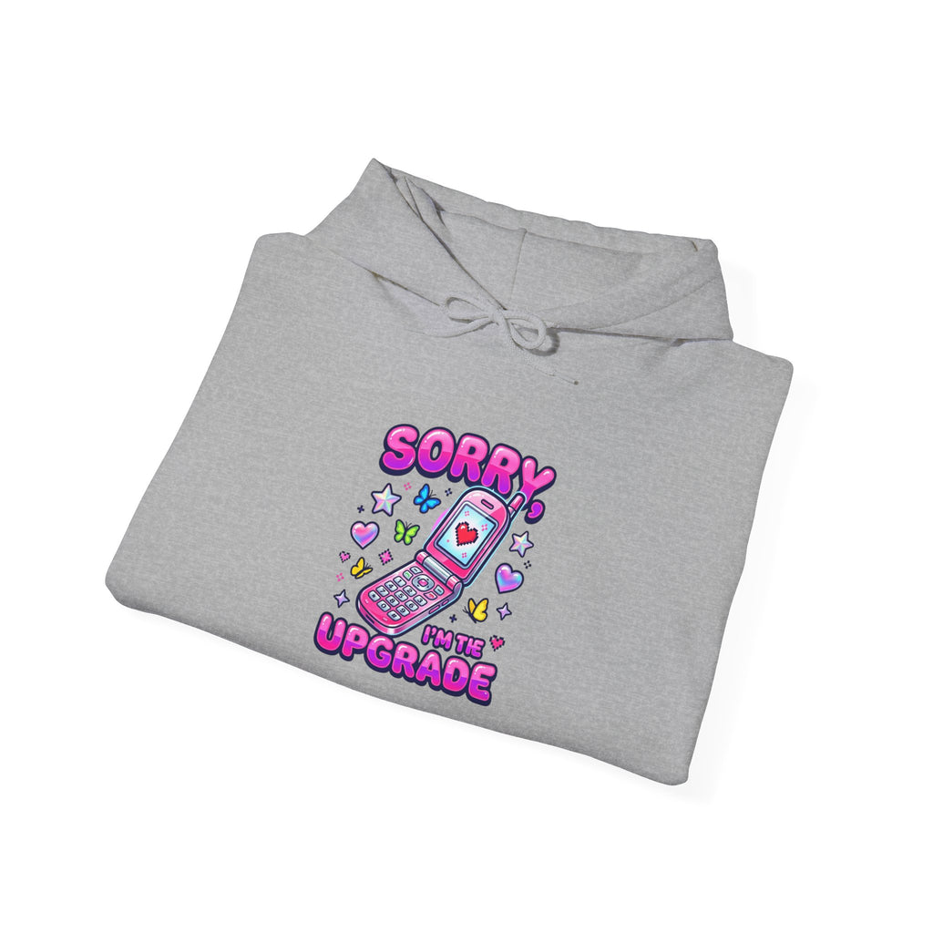 Sorry I Upgraded hoodie, Y2K aesthetic, retro internet graphic