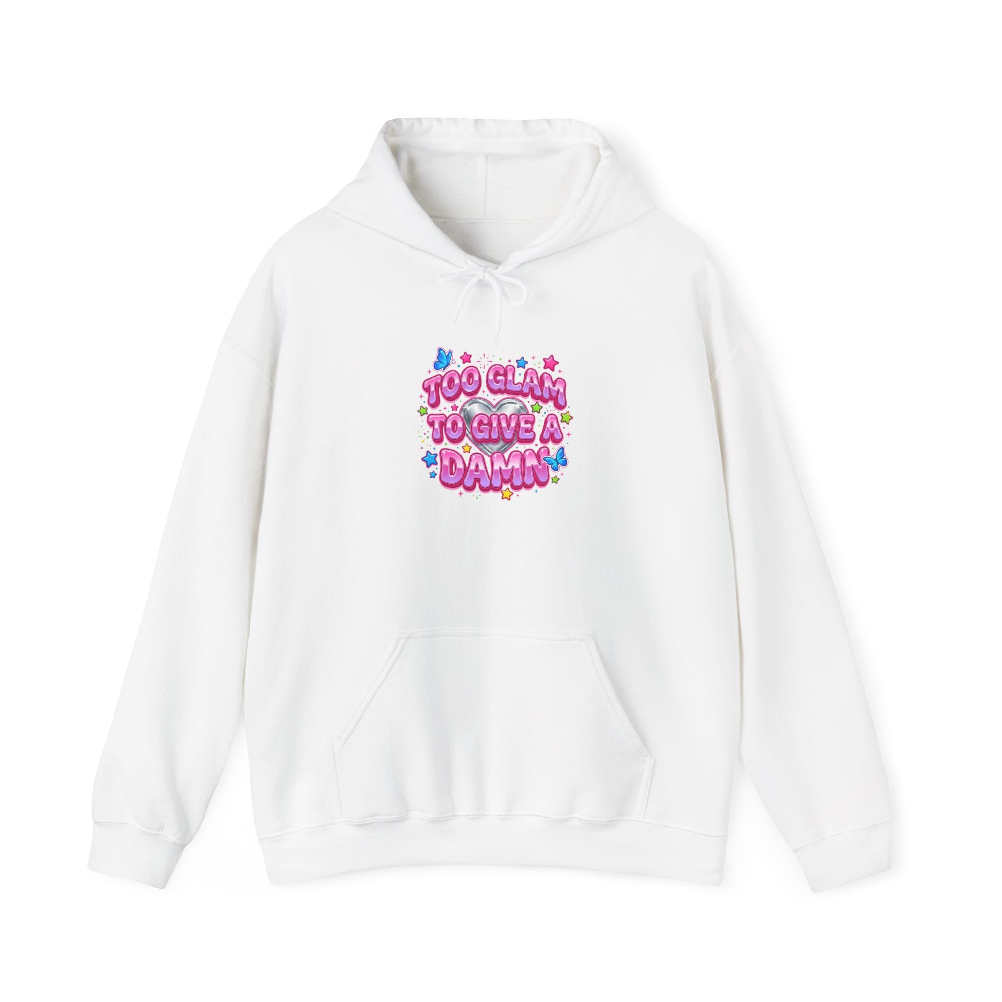 Too Glam To Give A Damn Hoodie | Y2K aesthetic, 2000s retro internet
