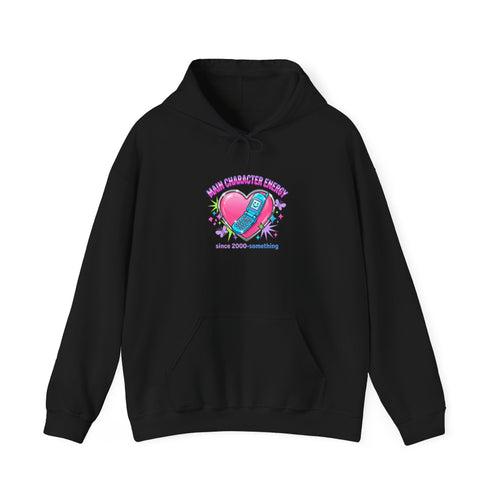 Flirty Y2K Heart Graphic Hoodie | 2000s Aesthetic, Retro Internet