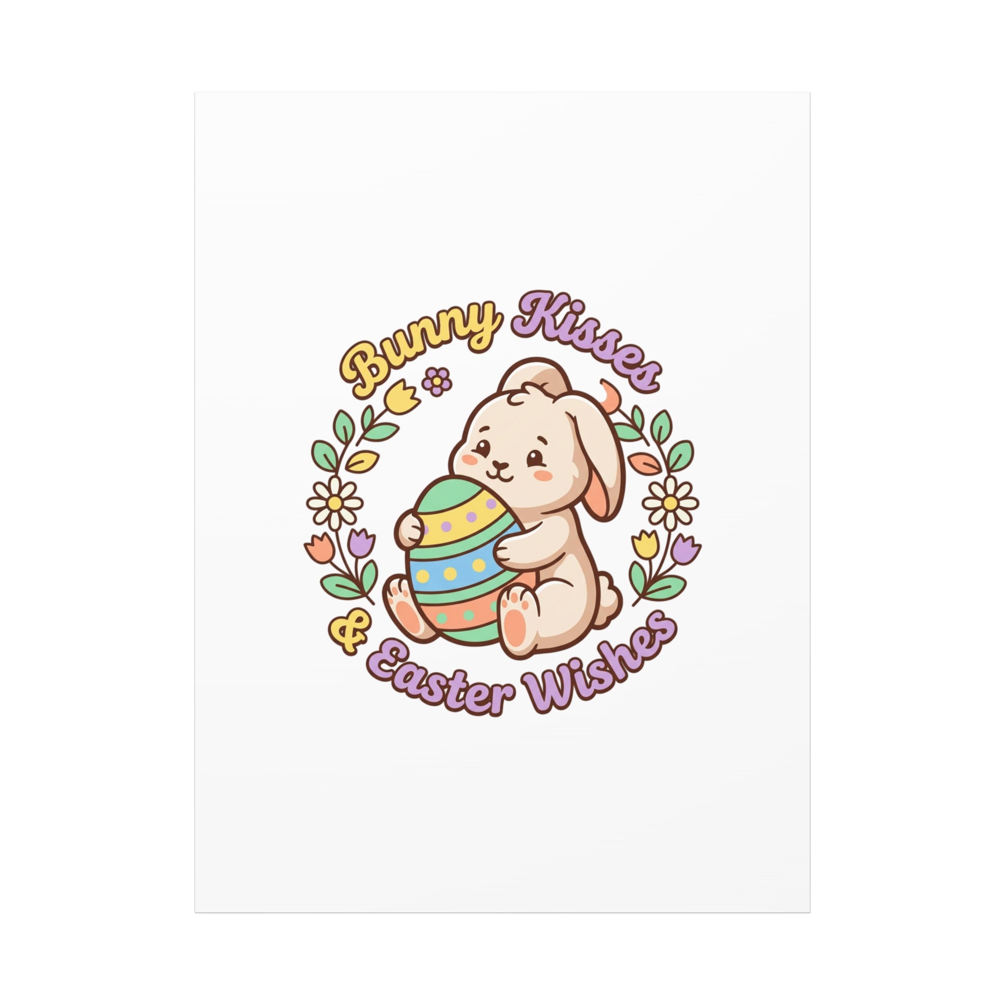 Bunny Kisses Easter Wishes Canvas | Easter Bunny Aesthetic, Pastel Spring