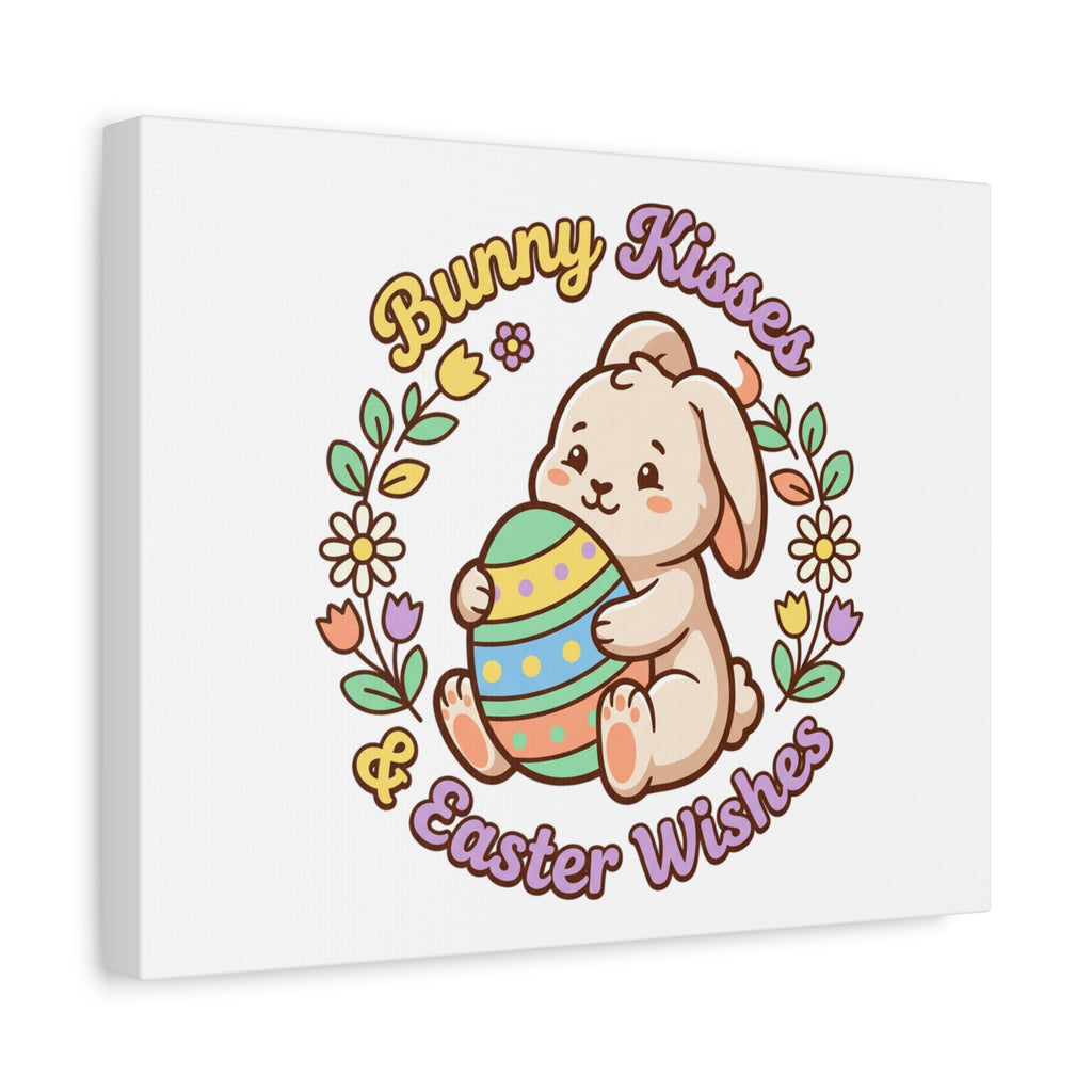 Bunny Kisses Easter Wishes Canvas | Easter Bunny Aesthetic, Pastel Spring