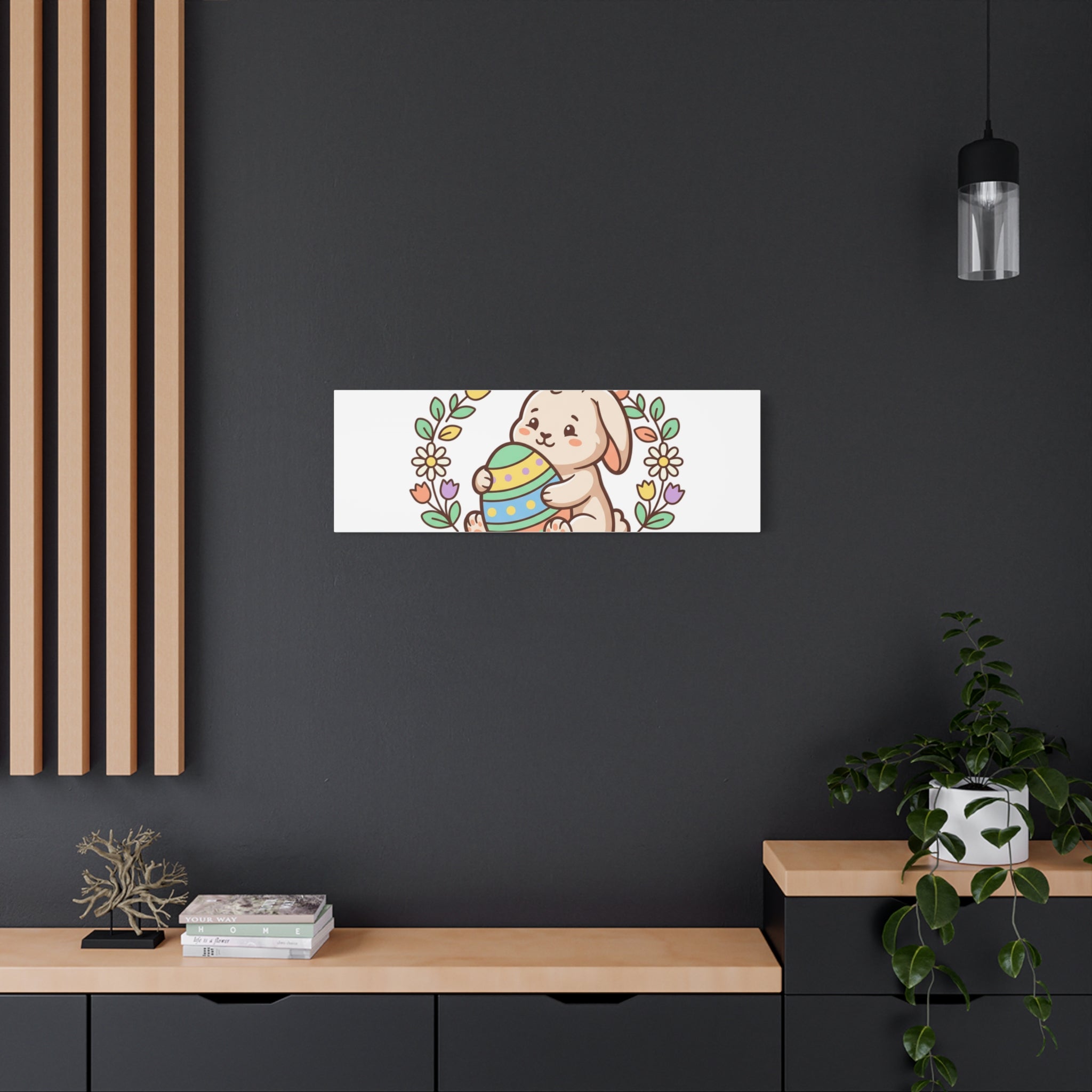 Bunny Kisses Easter Wishes Canvas | Easter Bunny Aesthetic, Pastel Spring