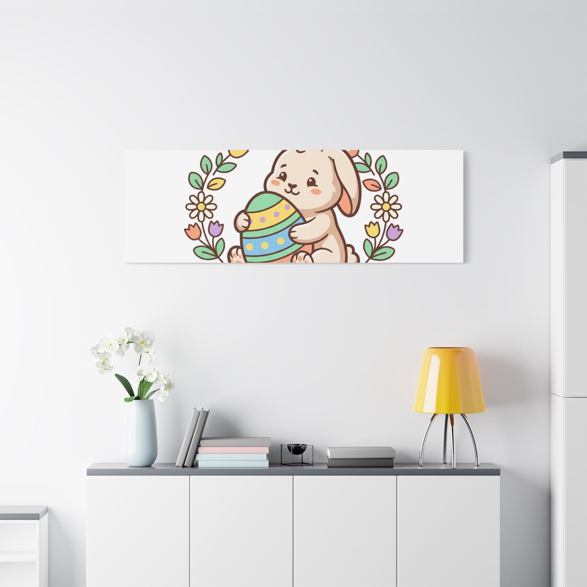 Bunny Kisses Easter Wishes Canvas | Easter Bunny Aesthetic, Pastel Spring