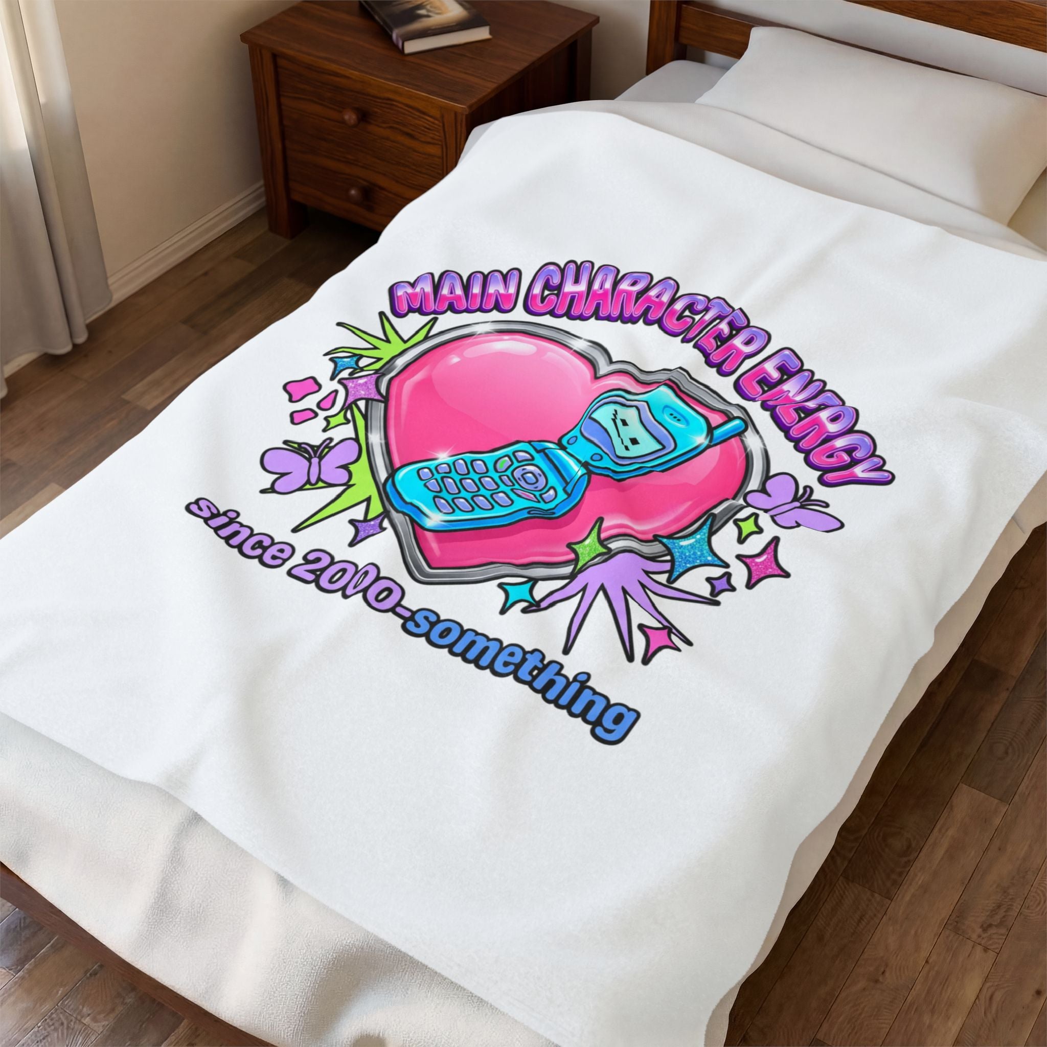 Main Character Energy Velveteen Plush Blanket | Y2K aesthetic, 2000s nostalgia