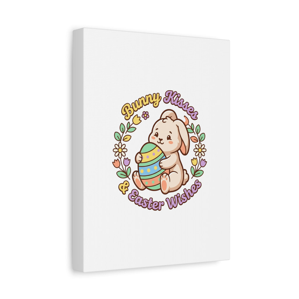Bunny Kisses Easter Wishes Canvas | Easter Bunny Aesthetic, Pastel Spring
