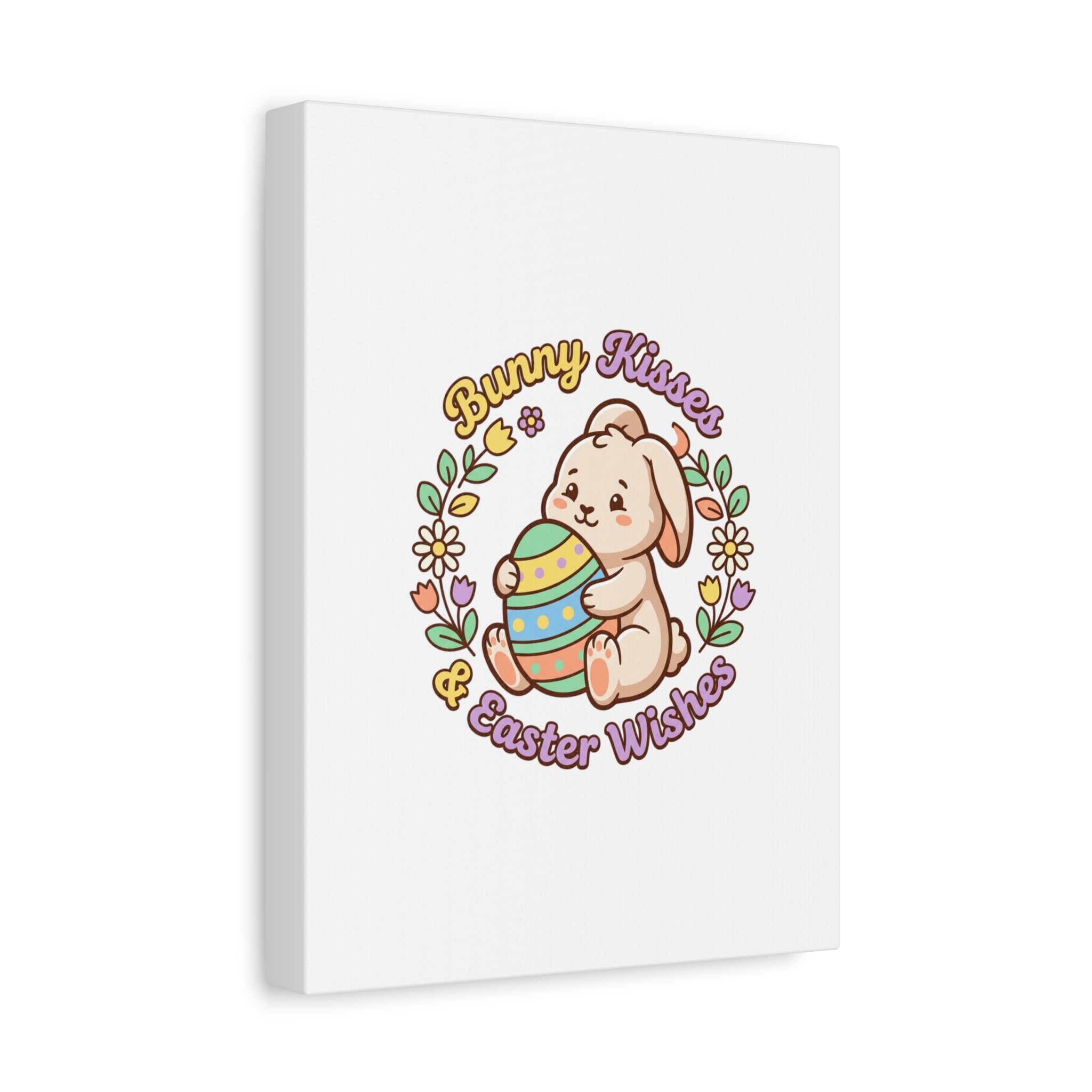 Bunny Kisses Easter Wishes Canvas | Easter Bunny Aesthetic, Pastel Spring