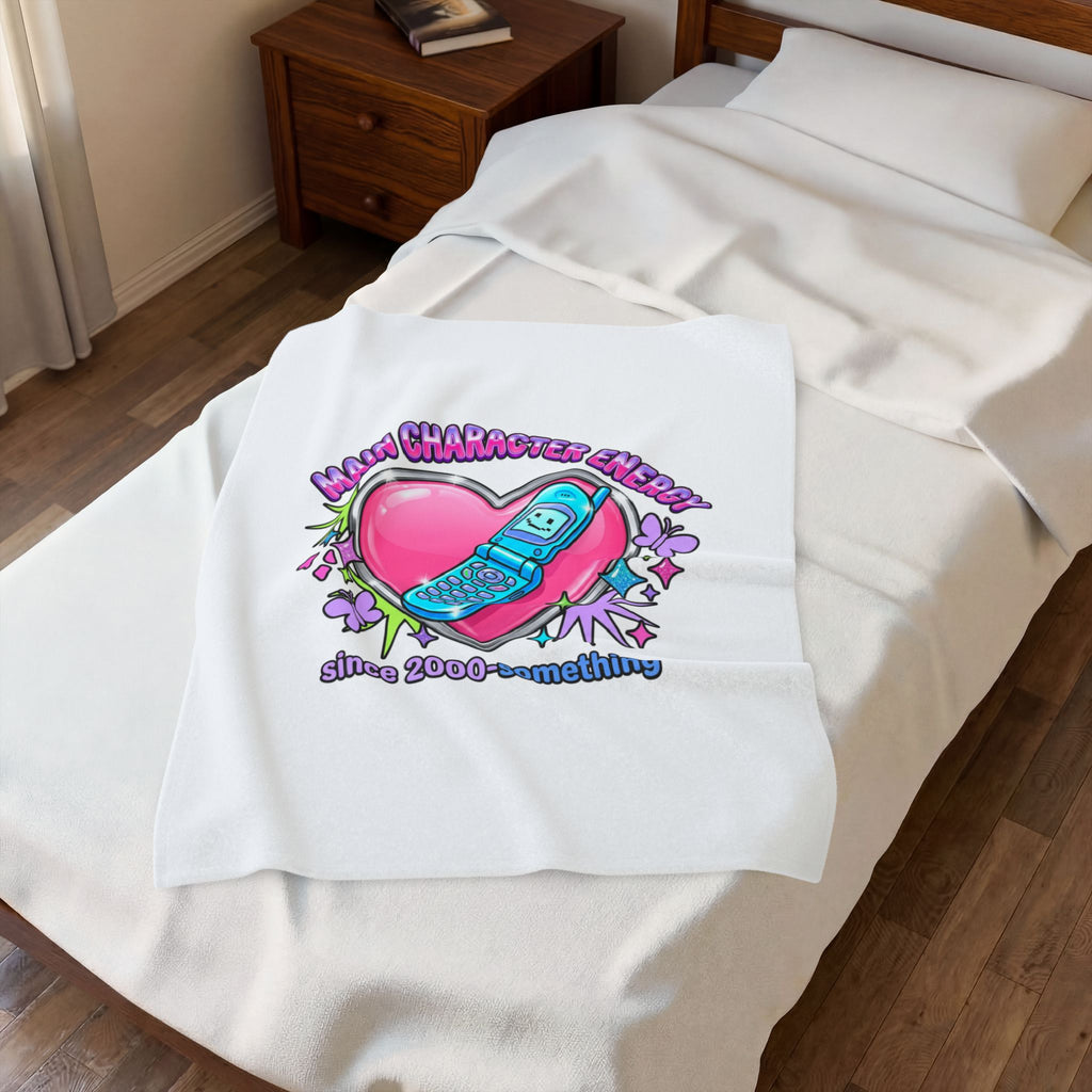 Main Character Energy Velveteen Plush Blanket | Y2K aesthetic, 2000s nostalgia