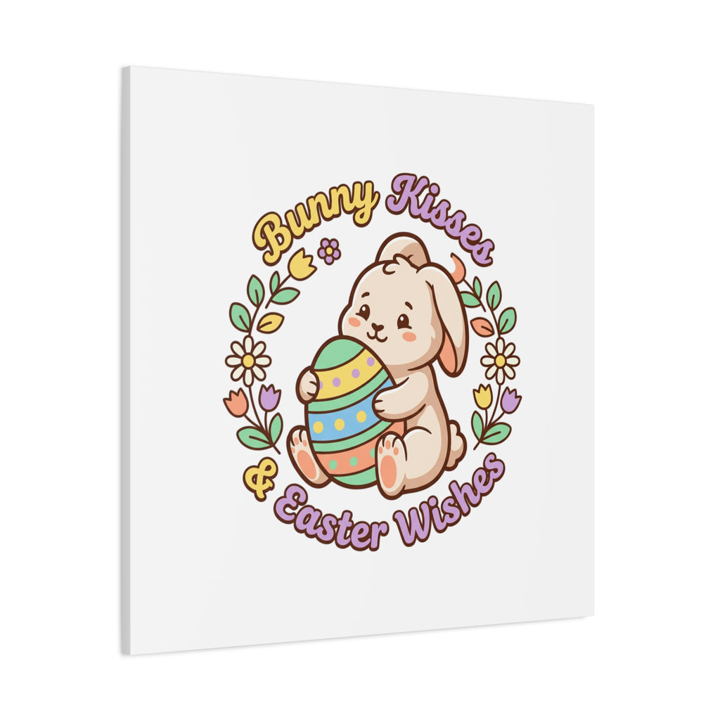 Bunny Kisses Easter Wishes Canvas | Easter Bunny Aesthetic, Pastel Spring