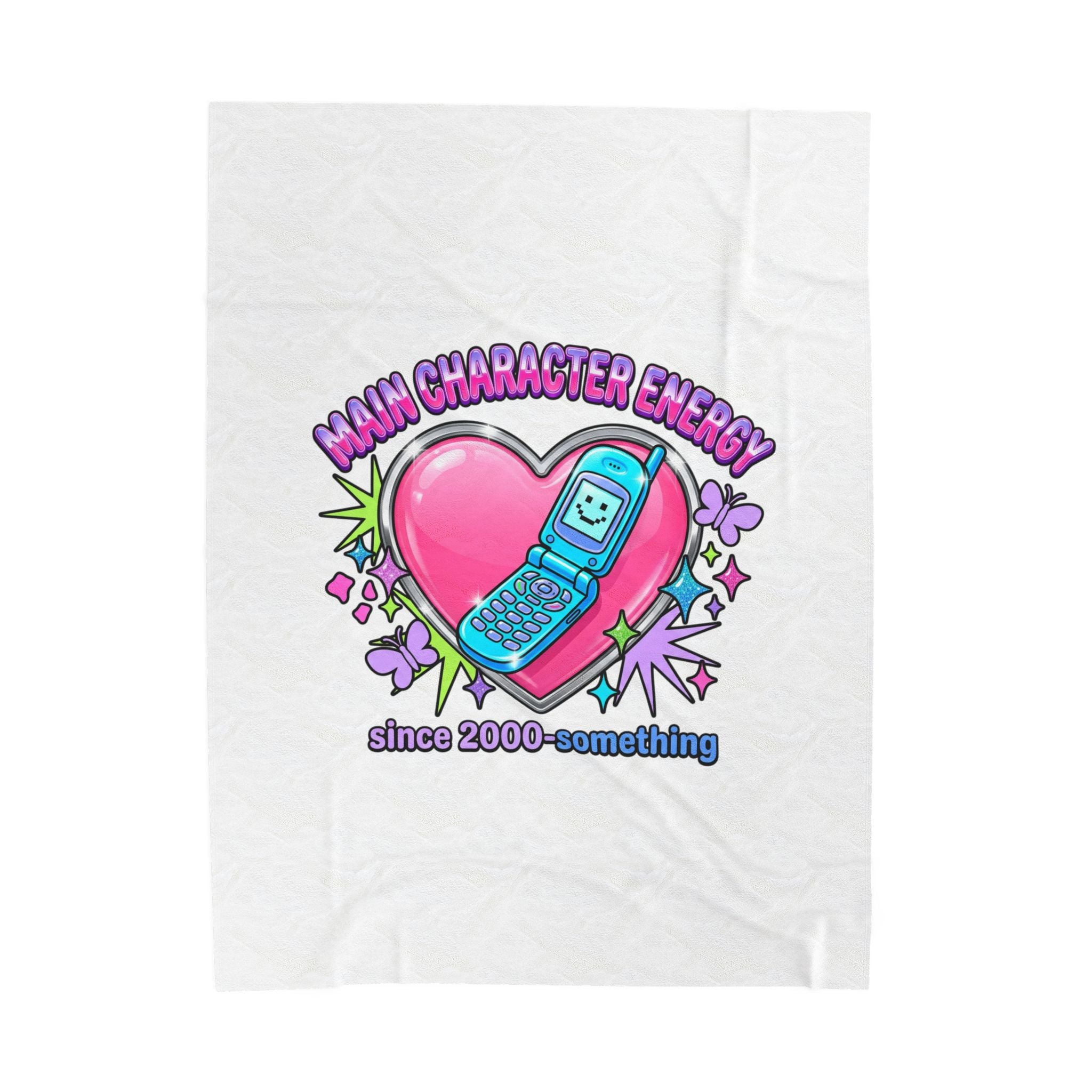 Main Character Energy Velveteen Plush Blanket | Y2K aesthetic, 2000s nostalgia