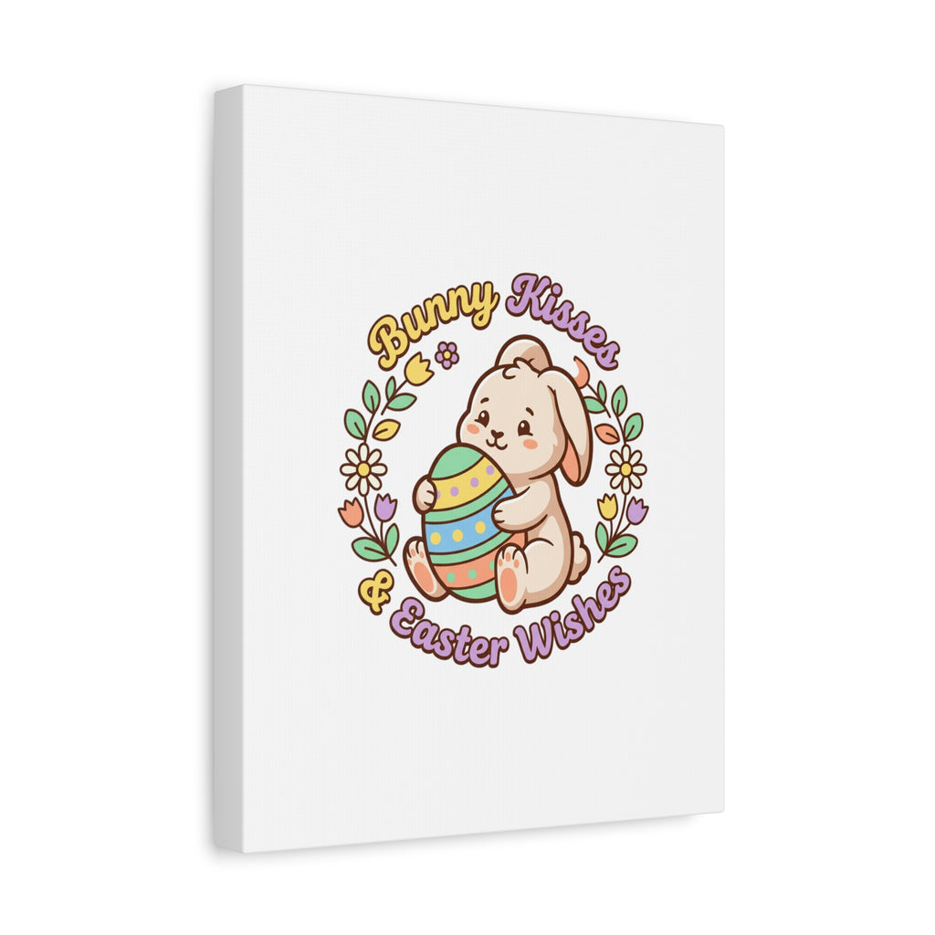 Bunny Kisses Easter Wishes Canvas | Easter Bunny Aesthetic, Pastel Spring