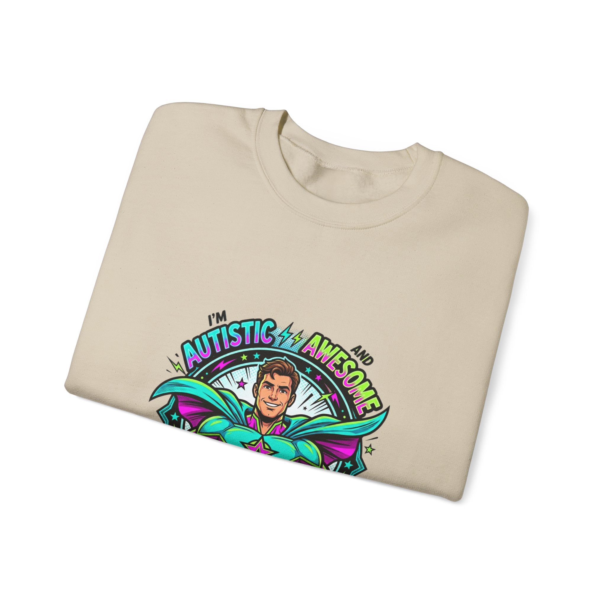 Autistic & Awesome Crewneck Sweatshirt | autistic pride, neurodiversity acceptance