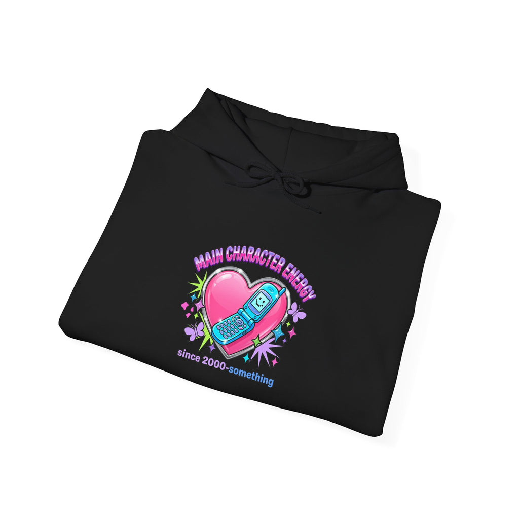 Flirty Y2K Heart Graphic Hoodie | 2000s Aesthetic, Retro Internet
