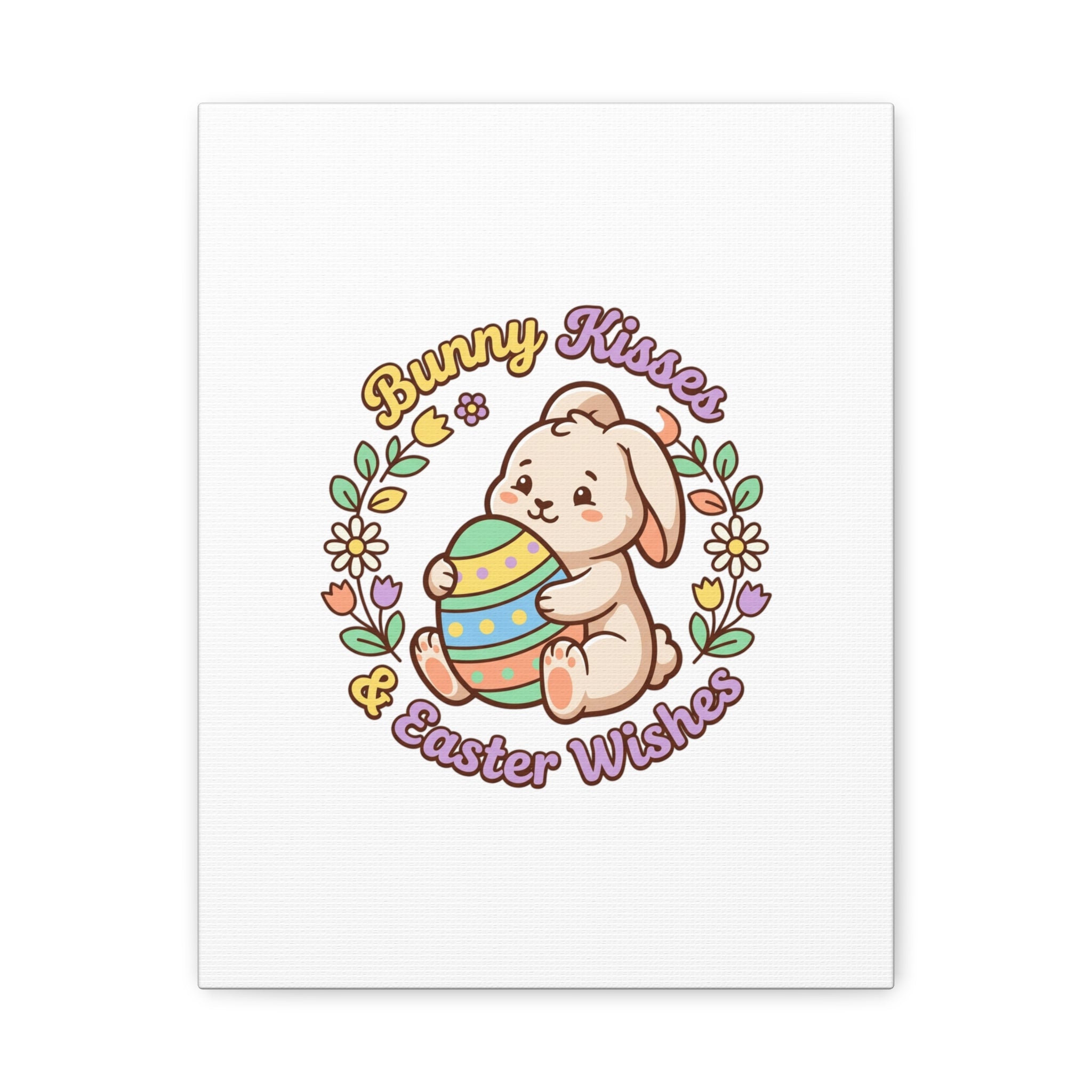 Bunny Kisses Easter Wishes Canvas | Easter Bunny Aesthetic, Pastel Spring